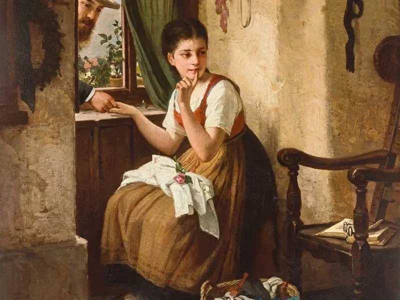 1855-Hermann Schmiechen - Coppia innamorata